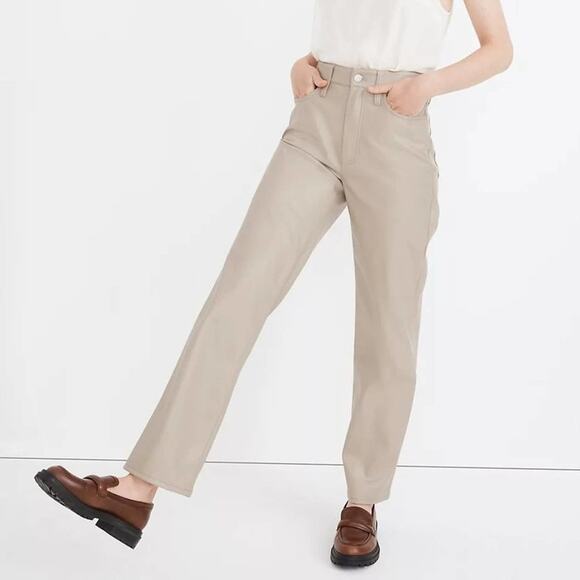 Madewell Perfect High Waist Straight Leg Faux Leather Pants Size 25 NWT - Picture 1 of 12